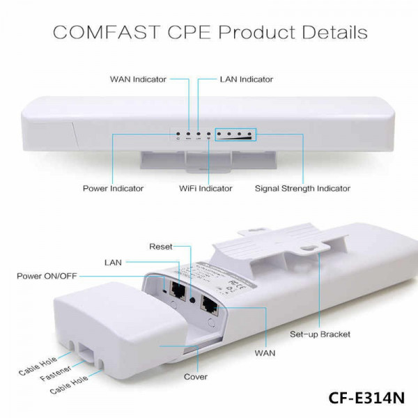 COMFAST CF-E314N V2 300Mbps Wireless Outdoor CPE Bridge